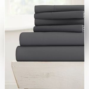 IENJOY HOME The Home Collection 6 Piece Bed Sheet Set, King - Gray